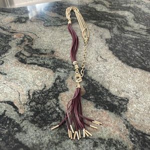NWOT WHBM leather and gold toned necklace